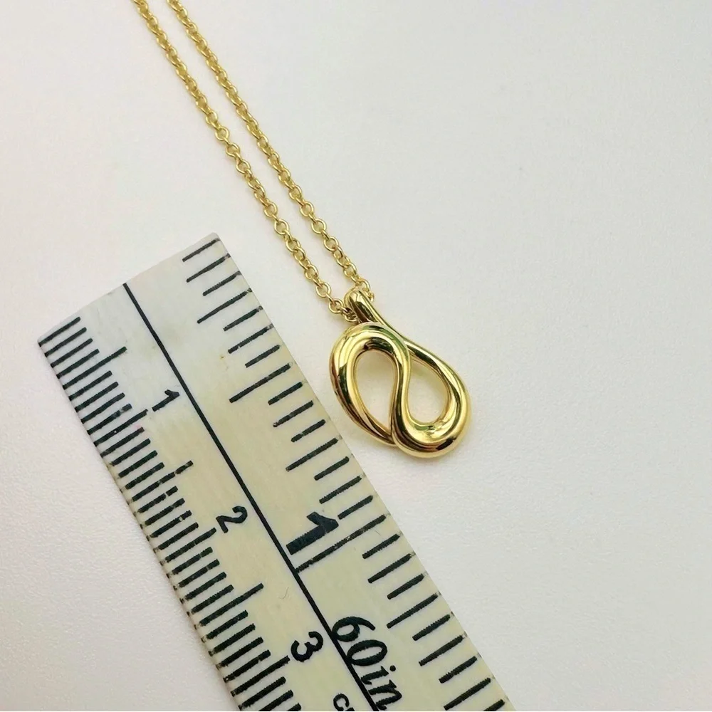 RARE Tiffany & Co. 18K Yellow Gold Elsa Peretti Wave Necklace with PACKAGING